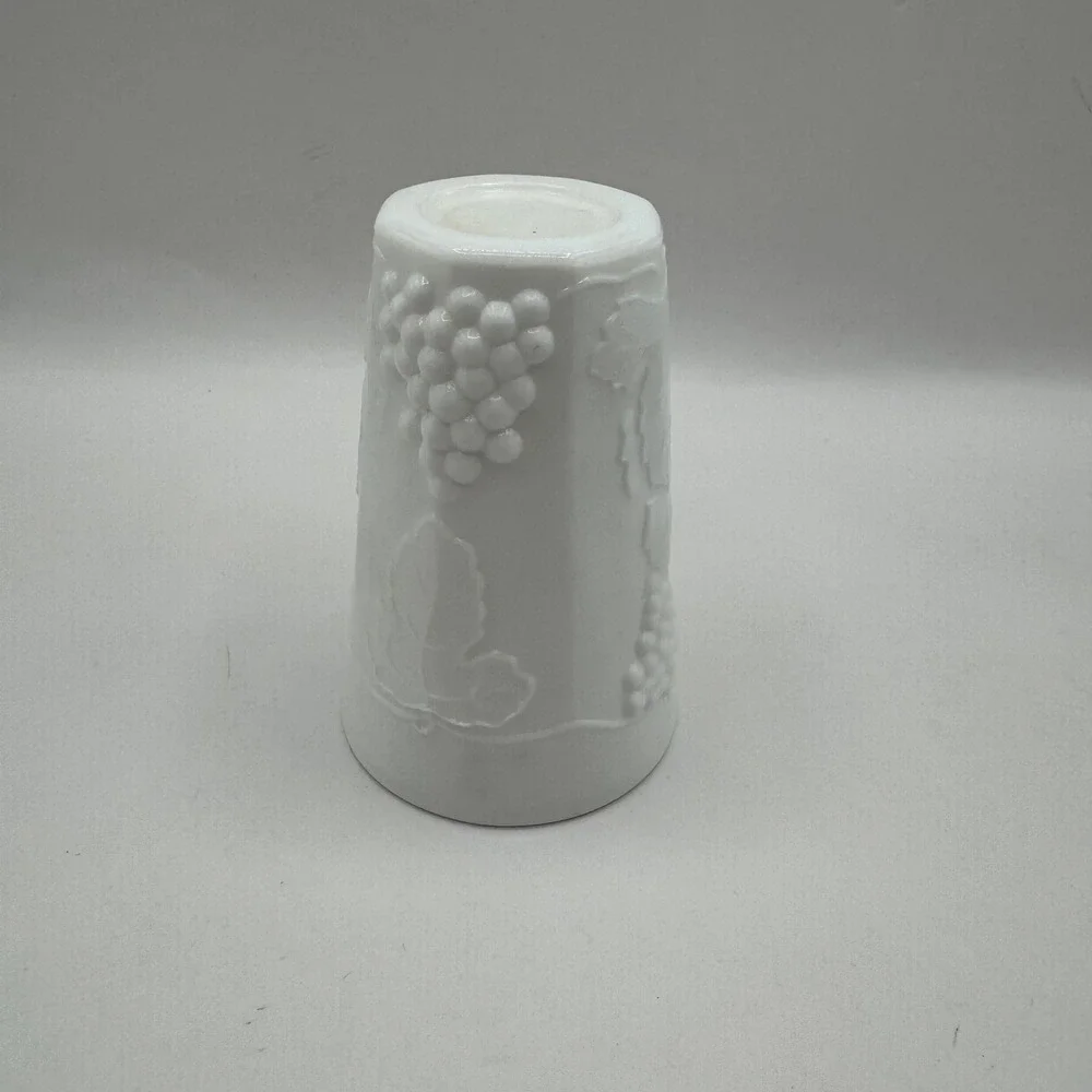Westmoreland Paneled Grape Milk Juice Glass Tumblers Set White 5.25in Vintage